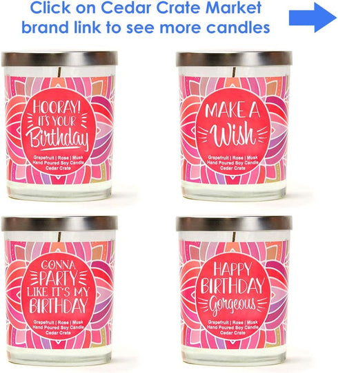 Happy Birthday Gorgeous - Luxury Scented Soy Birthday Candle Gifts for Women, Happy Birthday Candles, Made in The USA, Decorative Scented Soy Cand...