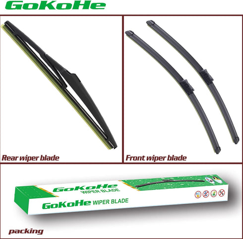 Front and Rear Windshield Wiper Blades (pack of 3pcs) Replacement for 2016-2021 Lexus RX350 26" + 20" Front Windscreen Wiper and 16" Rear Wiper Bl...