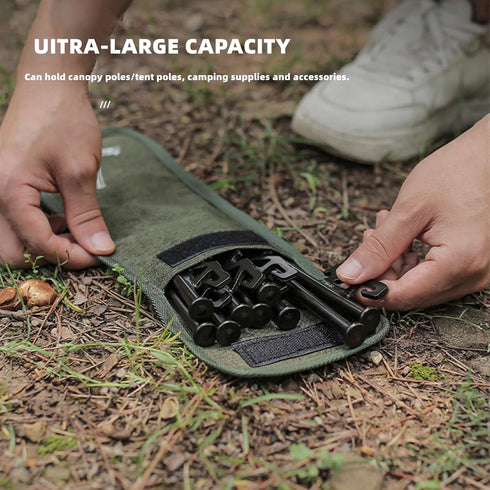 Tent Stakes Storage Bag 2 Pcs Camping Portable Tent Peg Bag for Camping Hiking Multifunctional Tent Pile Bag Wind Rope Nail Storage Pouch for Picn...