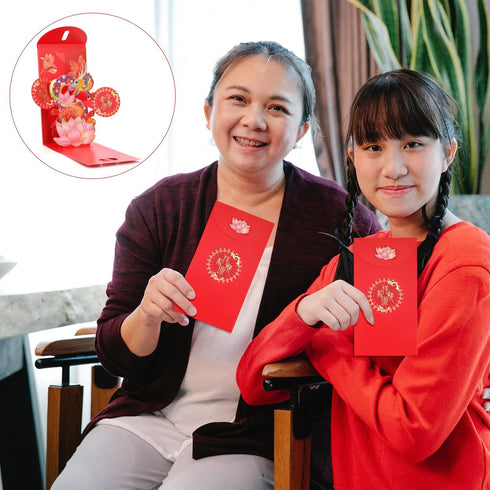 12pcs Chinese Red Envelopes, Three-Dimensional Creative Dragon Red Packet 2024 Lai See Envelopes 3D Pop Up Lucky Money Pocket Hong Bao for Chinese...