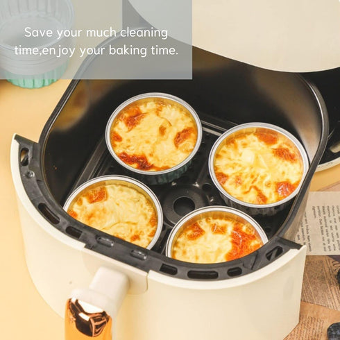 Mini Aluminum Foil Cupcake Baking Cups with Lids (40pcs, 5oz) Round Cupcake Foil Liners Tart Pie Tin Pan Holder - Disposable Mini Cake Containers ...