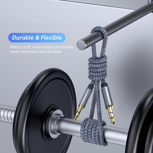 Aux Cord 20 ft,3.5mm Audio Cable Male to Male Stereo Hi-Fi Sound Nylon Braided aux to aux 1/8 Cable for Headphones Car Home Stereos Speakers Table...
