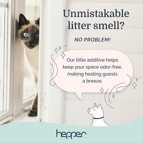 Hepper Advanced Bio-Enzyme Cat Litter Deodorizer Powder - Cat Litter Box Deodorizer and Odor Neutralizer - Takes The Smell Of Urine Away - Safe Ca...