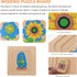 jojofuny 1 Set Wooden Multi Layered Puzzles, Life Cycle of Sunflower, Cartoon Montessori Toy DIY Puzzle Early Educational Toy for Children Kids...
