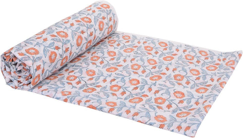 Trade Star 3 Yard Hand Block Printed Fabric, 100% Cotton Running Natural Dye Sanganeri Indian Floral Print Fabric by The Yard Width 44 Inches (Pat...