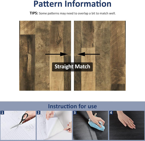 WESTICK Brown Wood Wallpaper Peel and Stick Wood Contact paper for Cabinets Countertops Waterproof Wooden Wall Paper Decorative Vinyl Countertop W...