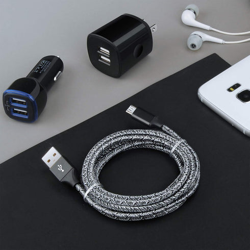 Short Micro USB Cable 2-Pack, 1.6+3FT Phone Charger Power Cords Android Fast Charging Cables Compatible with Samsung Galaxy J7 S6 S7 Edge J3,Note ...