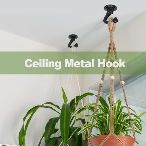 Ceiling Swag Hook Sets - Heavy Duty Hooks with Mounting Hardware for Hanging Plant, Ceiling or Extender Chains - Easy Install with Screws/Brackets...