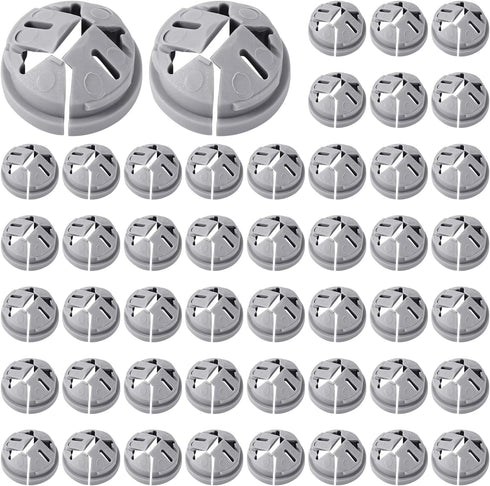 100pcs Push-in Cable Connectors, 3/8 Inch Trade Size Non-Metallic Push In Connector Plastic Electrical Box Wire Inserts Button Push-in NM Cable Co...