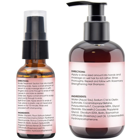 Rosemary Oil Hair Growth Serum w/Hair Growth Shampoo,Biotin Castor Oil Argan Oil Hair Growth Products for Thinning Hair & Hair Loss,Womens Gifts f...