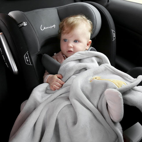DaysU Plush Flannel Baby Blanket Super-soft Lightweight, Embroidered Fleece Baby Blanket for Girls, Portable Bed Throws for Baby Crib and Toddler ...