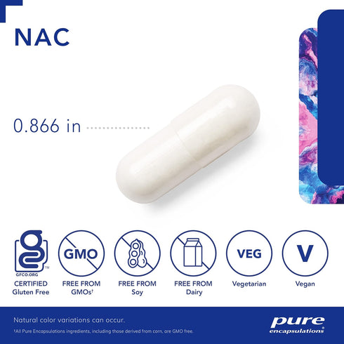 Pure Encapsulations NAC 600 mg - N-Acetyl Cysteine NAC Supplement for Lung Health & Immune Support, Liver Support & Antioxidants* - with Freeform ...