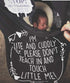 Car Seat 5 in 1 Cover - I'm Cute & Cuddly But Please Don't Touch Little Me (Black)...