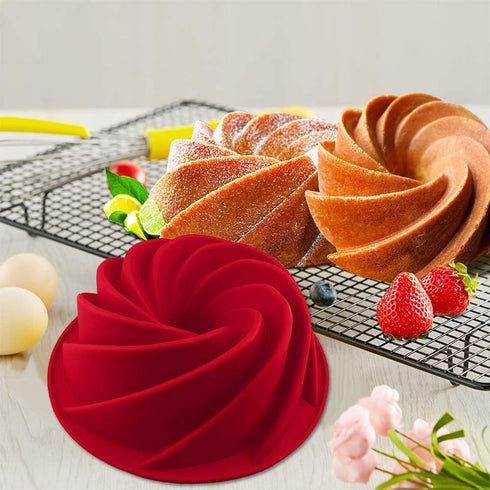 IELEK Silicone Fulted Pan Cake Nonstick Jello Molds Tube for Baking Cake, Jello, Gelatin, Bread, Para Gelatinas...