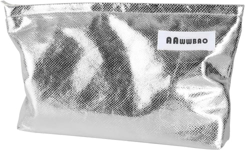 Small makeup bag for purse pouch Aesthetic personalized glitter makeup bag purse Cosmetic bags for women Gift makeup organizer (Silver)...