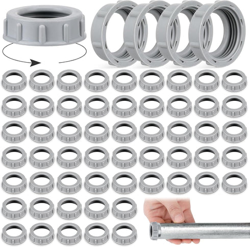 50 Pcs Plastic Insulating Bushing Threaded Electrical Bushings for EMT, Rigid or IMC Conduit Fitting (1 Inch)...