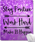 Hokafenle Mouse Pad Inspirational Quote, Purple Motivational Mouse Pad, Stay Positive Work Hard and Make It Happen Square Mouse Mat Non-Slip Rubbe...