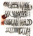 24 Pairs Black Silver Earring Set For Women, Chunky Earring Multipack Punk Trendy Big Small Stud Hoop Earring Lightweight Twisted Pearl Ear Pack F...