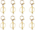 20sets Golden Lobster Claw Clasps Hook with Flat Split Keychain Ring with Swivel Trigger Clip with Little Lobster Clasp for DIY Craft Jewelry Maki...