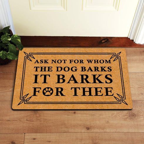 Funny Mats The Dog Barks It Barks for Thee Indoor Floor Welcome Mat for Entrance Way Rubber Back for Front Door Indoor Outdoor Cute Rugs 23.6"(L) ...