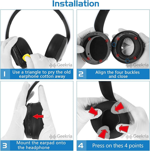 Zotech Replacement Leather Earpads Cushions for Sony Playstation 5 Pulse 3D PS5 Wireless Headphones (Black)...