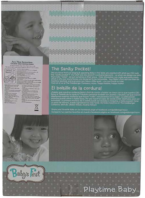 Baby's First Goldberger 12" Soft Body Playtime Baby Doll Teal Bi-Lingual (English-Spanish). A Realistic and Lightweight Soft Body Baby Doll for Ch...