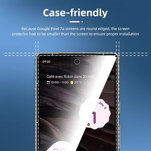 NEW'C [3 Pack Designed for Google Pixel 7a Screen Protector Tempered Glass, Bubble Free, Ultra Resistant......