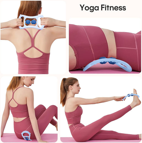 Neck Massager Back Massager, Trigger Point Roller Massager for Yoga Shaping Fitness, Ergonomic Handle Design, Pain Relief Massager for Deep Tissue...
