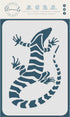 Striped Lizard, 6.5 x 10.5 inch (L) - Banded Gecko Reptile Stencils for Painting Template...