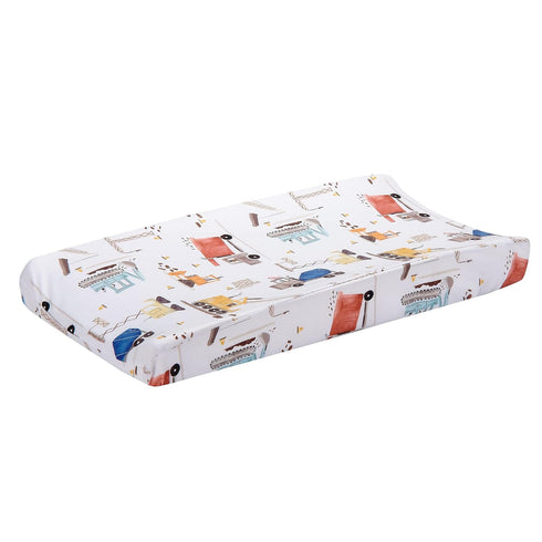Bedtime Originals Construction Zone Changing Pad Cover - White/Trucks...