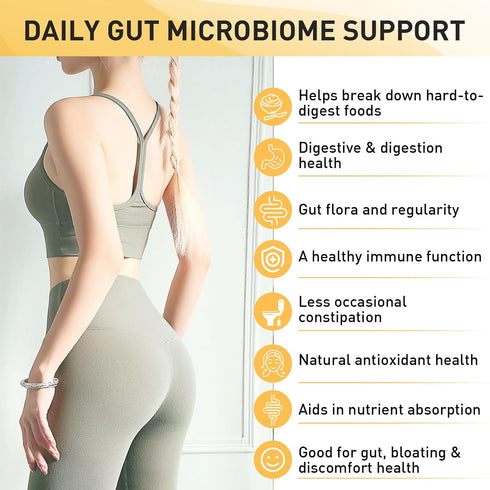 Probiotics for Women & Men, 300 Billion CFU 11 Strains, Probiotic with Organic Herbal & Digestive Enzymes, Shelf Stable Probiotic for Gut Digestiv...
