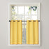 No. 918 Montego Casual Textured Semi-Sheer Grommet Kitchen Curtain Tier Pair, 56" x 24", Yellow...
