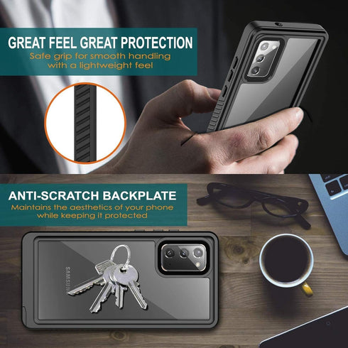 ANTSHARE for Samsung Galaxy Note 20 Case Waterproof, Galaxy Note 20 Case Built-in Screen Protector Fingerprint Unlock, Shockproof Full Body Protec...