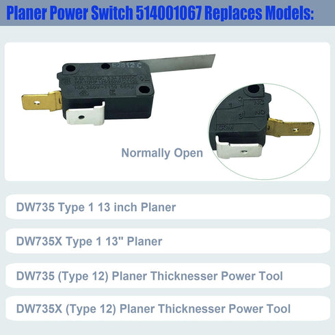 514001067 Planer Power Switch Replacement for DEWALT Planer 5140010-67 DW735 DW735X(Pack of 2)...