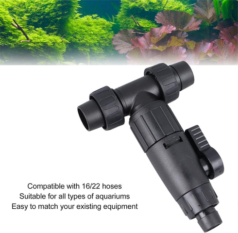 HEEPDD 3 Way Aquarium Valve, Adjustable T Hose Connector Water Flow Control Compatible with 16/22 Hose for Easy Water Changes...