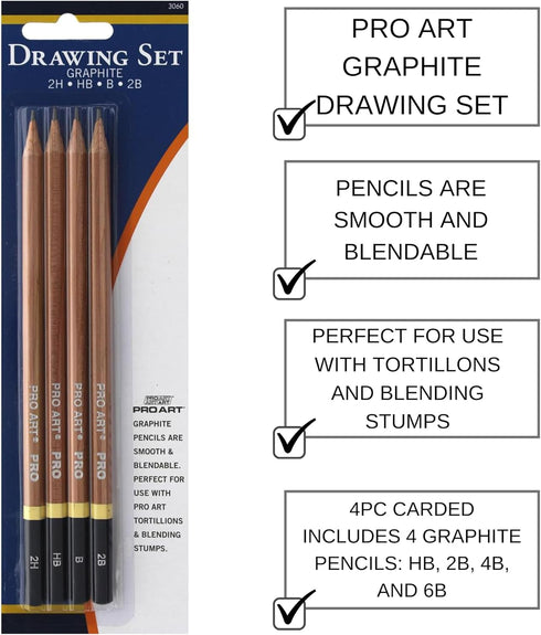 GOLDEN Drawing Set, 4 Count (Pack of 1), Graphite...