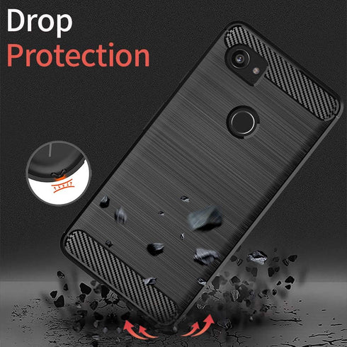 Google Pixel 2 XL Slim Case, Thin Soft Flexible TPU Silicone Skin Rubber Carbon Fiber Anti-Scratch Shockproof Protective Cover for Pixel 2XL,Brush...