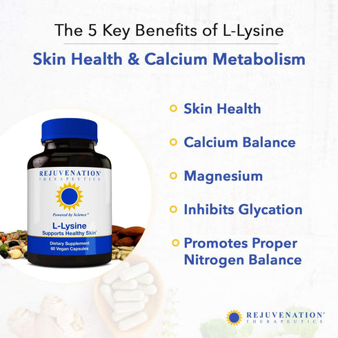 L-Lysine, Supports Healthy Skin (60 Vegan Capsules, 500mg)...