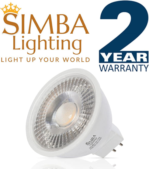 Simba Lighting LED MR16 3.5W 12V Light Bulb (6 Pack) 20W Halogen Spotlight Replacement for Landscape, Accent, Track Lights, Desk Lamps, BAB C, GU5...