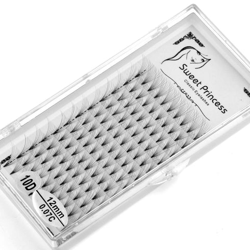 12rows,120pcs 10D Premade Volume Fans Eye Lashes Extensions Thickness 0.07mm D Curl Black Soft Individual False Eyelashes Makeup Fake Lashes Clust...