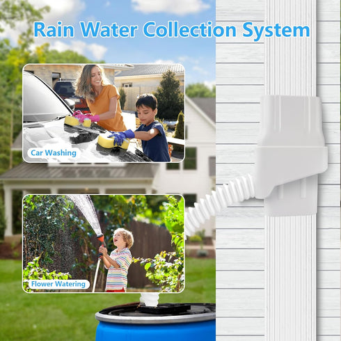 Rainwater Collection System,Rain Barrel Diverter Kit,for 2”x3”Standard Downspout, Standard Gutter Downspout with 50" Hose,Diverts Water into Rain ...