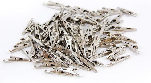 100pcs Metal Alligator Clip, 35mm Spring Clamps Test Line Crocodile Clip Silver Tone Alligator Clips Nickel Plated Crocodile Clamps, Used In Labor...