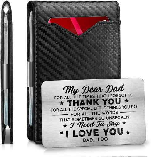 Fathers Day Birthday Gifts for Dad from Daughter, Son, Kids, Wife, Gifts For Him, Novelty Gifts for Father Papa, RFID Blocking Slim Minimalist Wal...