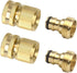 2 Sets (4 PCS) Brass Quick Hose End Connector Garden Hose Nozzle Connect Kit...