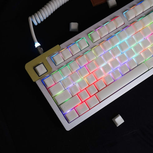 114 Keys White Jade Keycaps PBT Doubleshot Cherry Profile Keycap Set Fit for 61/87/104/108 Mechanical Keyboard Cherry Mx Gateron Switches...