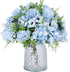Nubry 3pcs Artificial Flowers Bouquet Fake Peony Silk Hydrangea Wildflowers Arrangements with Stems for Wedding Home Centerpieces Decor (Light Blu...