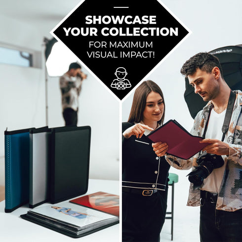 Dunwell Small Photo Album 5x7 (2-Pack, Ruby), Black Mounting Paper, 5 x 7 Photo & Art Portfolio Presentation Book, 24 Sleeves Display 48 Pages, Pr...