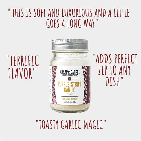 Burlap & Barrel Purple Stripe Garlic -As Seen on Shark Tank! Alternative to Fresh/Granulated Garlic- Savory Sweet Flavor to Tomato Sauces, Fried C...