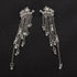 fxmimior Women Bridal Vintage Star Long Tassels Rhinestones Shiny Stud Dangle Earrings Fashion Silver Simple Earrings for Women and Girls (Silver)...