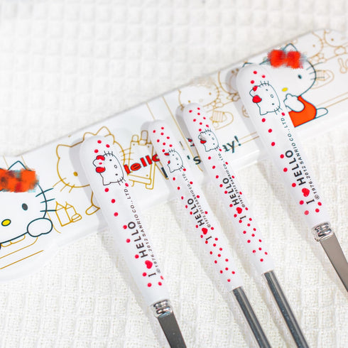Cartoon Kitty Utensils Set Includes Reusable Stainless Steel Fork Spoon Chopsticks And Cute Cat Carrying Case Durable...